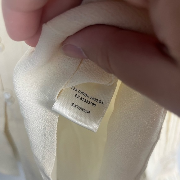 T.Ba Lizzy Blouse romantic Crème long sleeve button front lace size 40 / medium - Picture 7 of 10